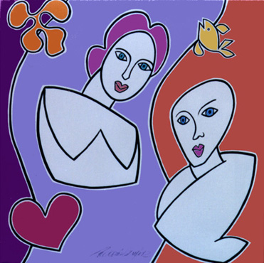 Coppia con cuore e pesce